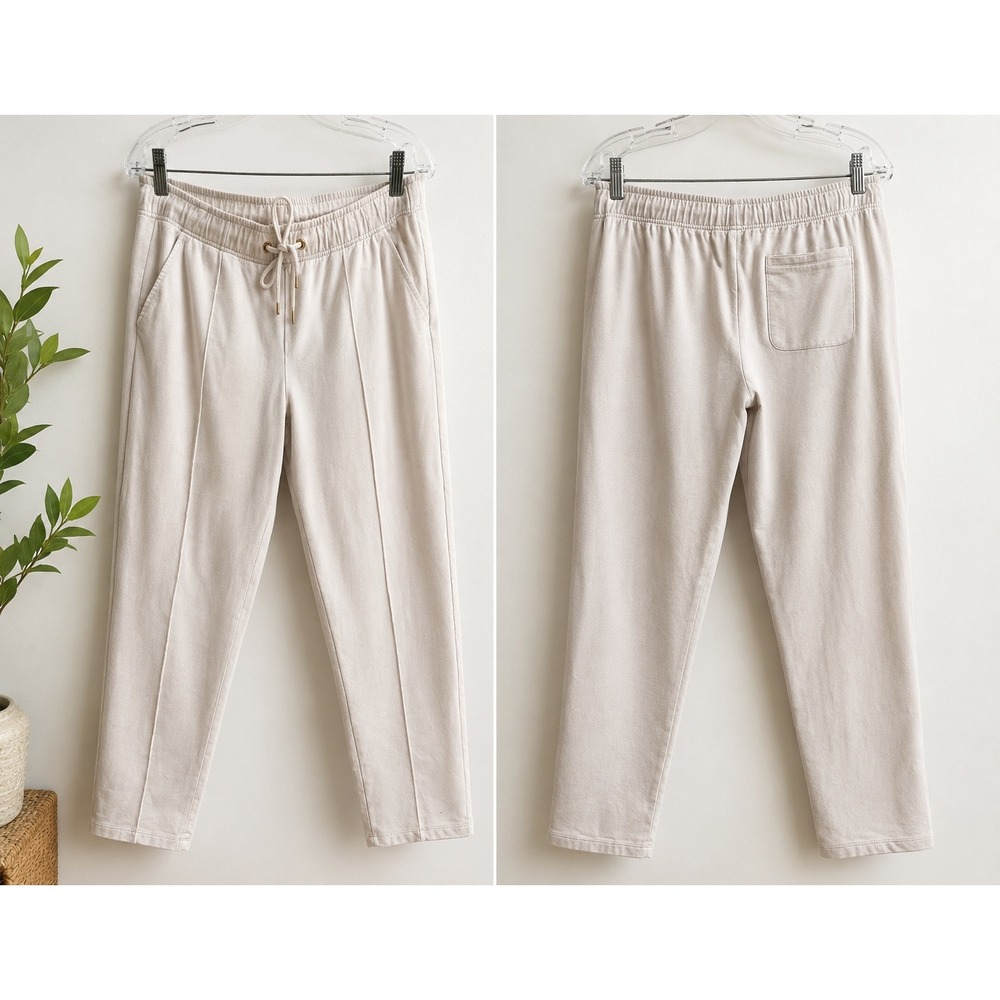 Lilly Pulitzer White Cotton Modal Blend Pintuck Jogger Pants Size Large
